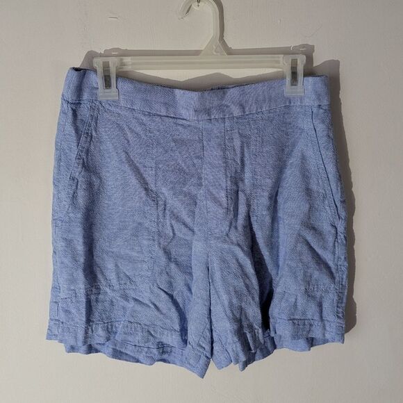 Banana Republic Blue Linen Blend Pull On Relaxed Fit Beachy Shorts Women's Small - Picture 1 of 7